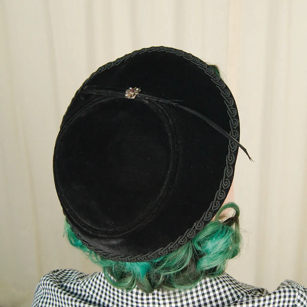 1950s Velvet Platter Hat