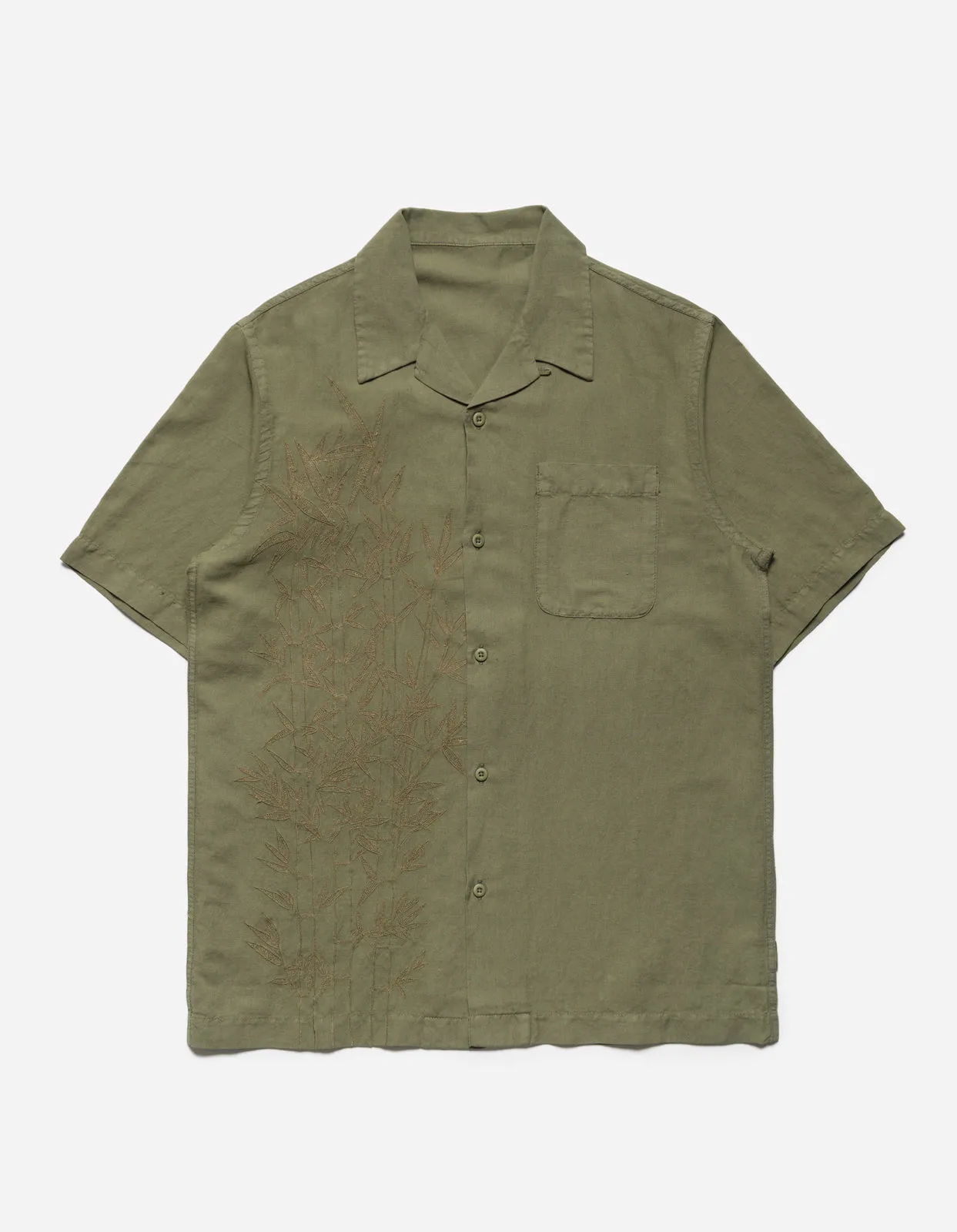 5078 Dragon Bamboo Hemp Shirt Olive OG-107F