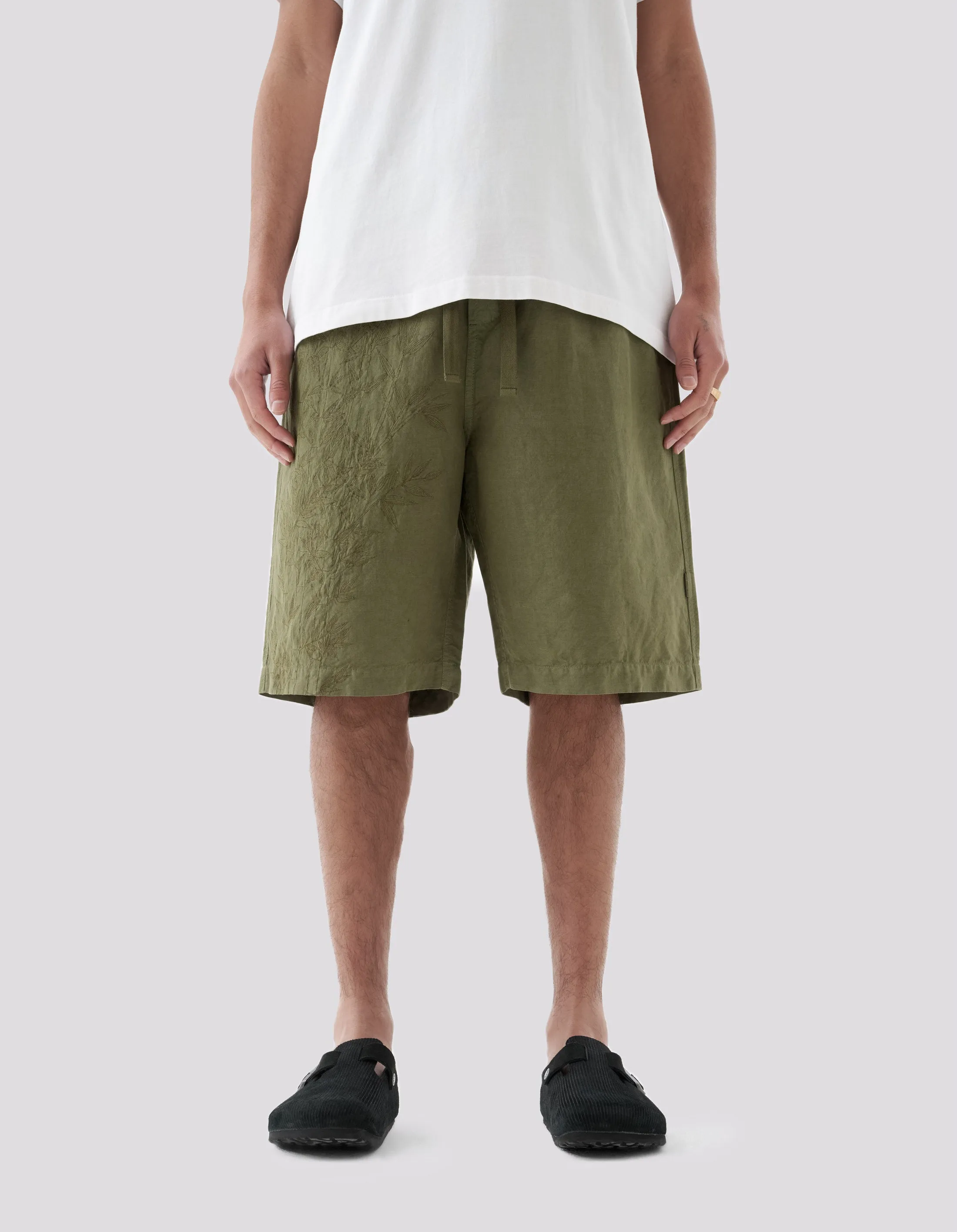 5121 Dragon Bamboo Hemp Track Shorts Olive OG-107F