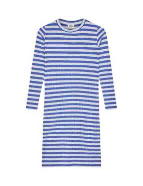 5x5 Classic Stripe Dubina Dress, Amparo Blue/ Vanilla Ice