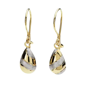 9CT 2-TONE DROP EARRINGS