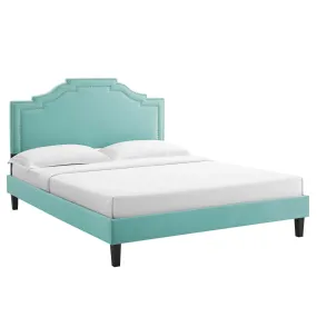 Adelaide Performance Velvet Full Platform Bed By Modway - MOD-6858 - Mint