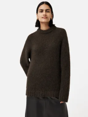 Alpaca Blend Oversized Jumper | Brown