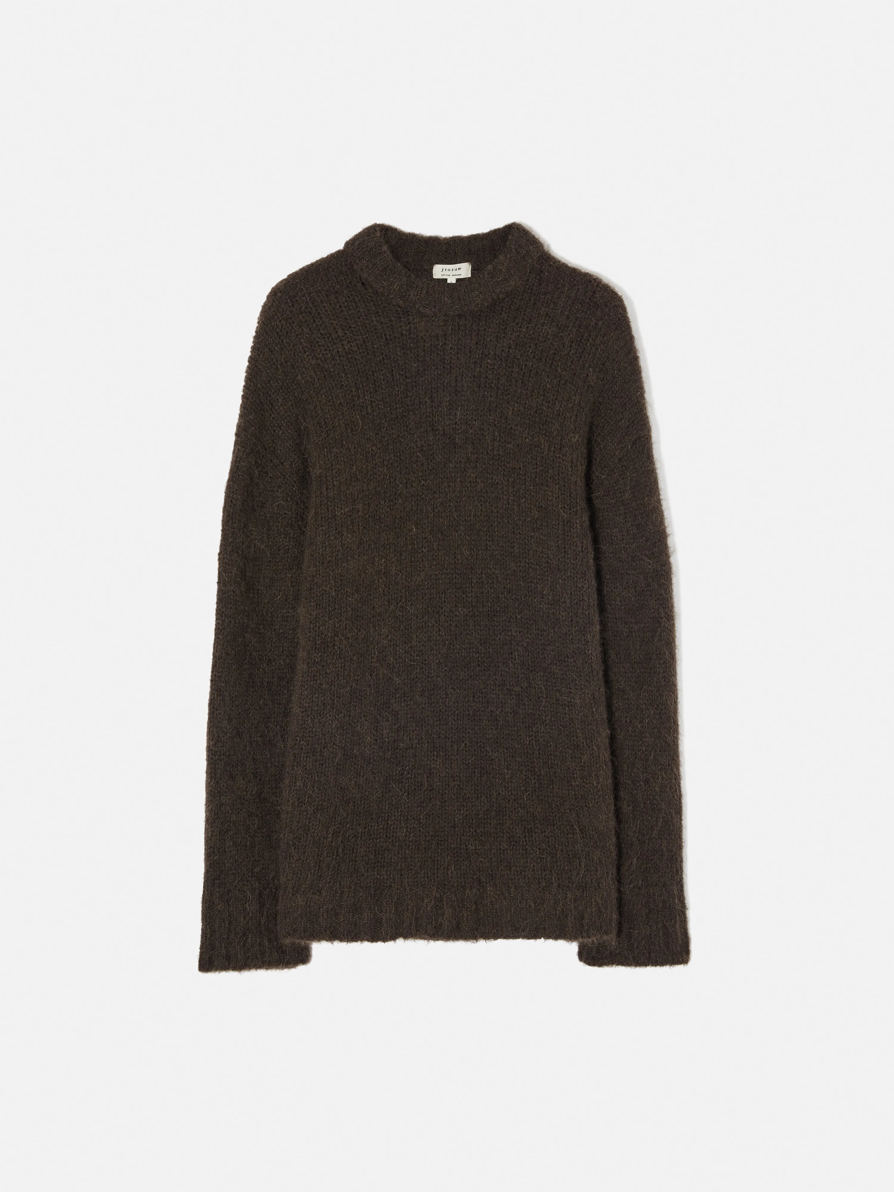 Alpaca Blend Oversized Jumper | Brown