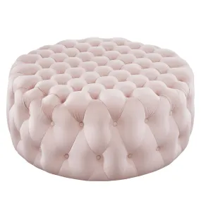 Amour Tufted Button Large Round Performance Velvet Ottoman By Modway - EEI-5469 - Pink