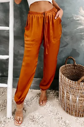 Analissa Satin Joggers (Caramel)