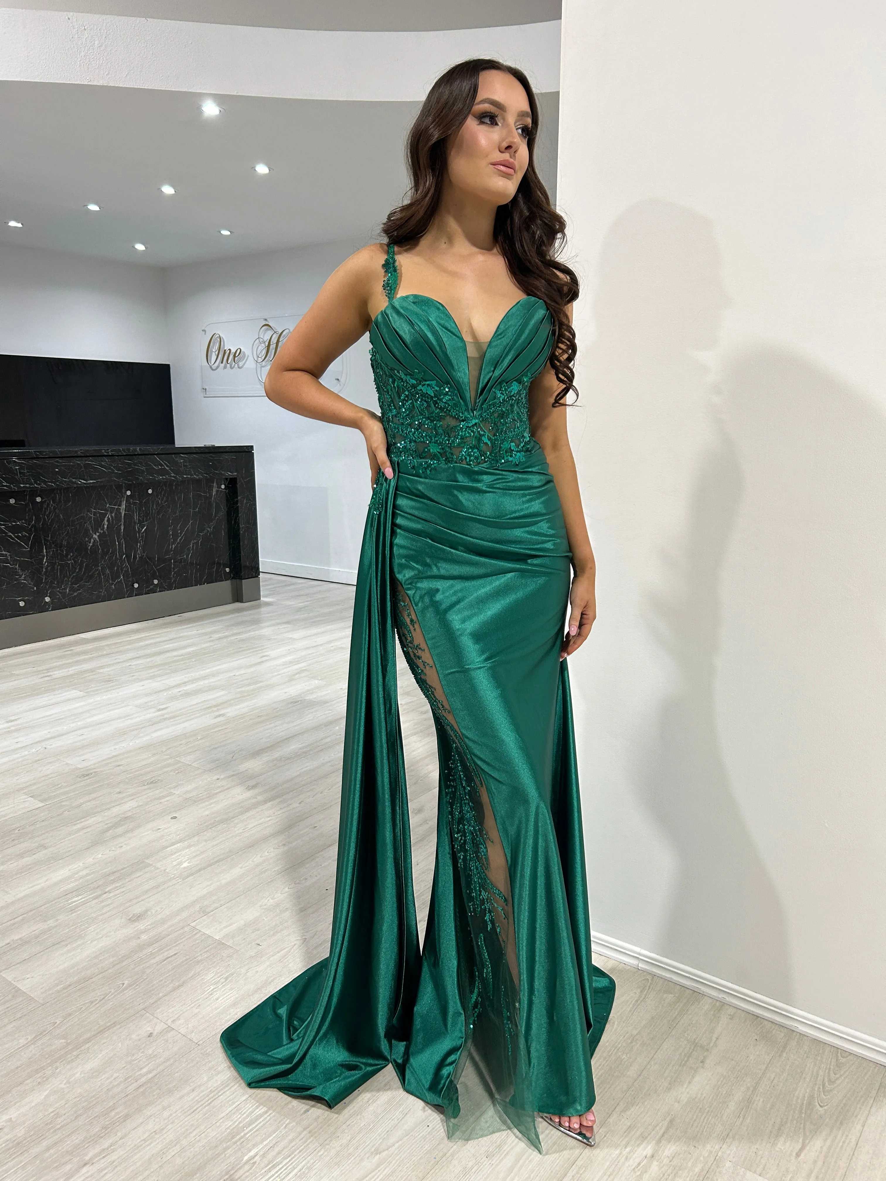 ANTONIA Embellished Corset Satin Mermaid Formal Dress