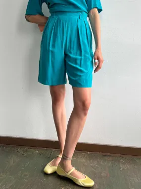 Aqua Silk Shorts (S)