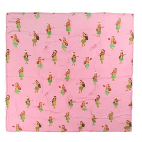 Baby Muslin Swaddle Hula Girl Pink