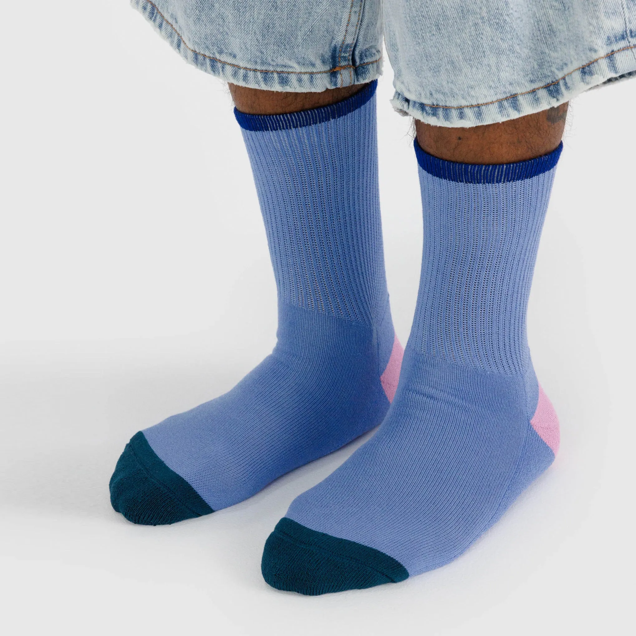 Baggu Ribbed Socks - Cornflower Mix