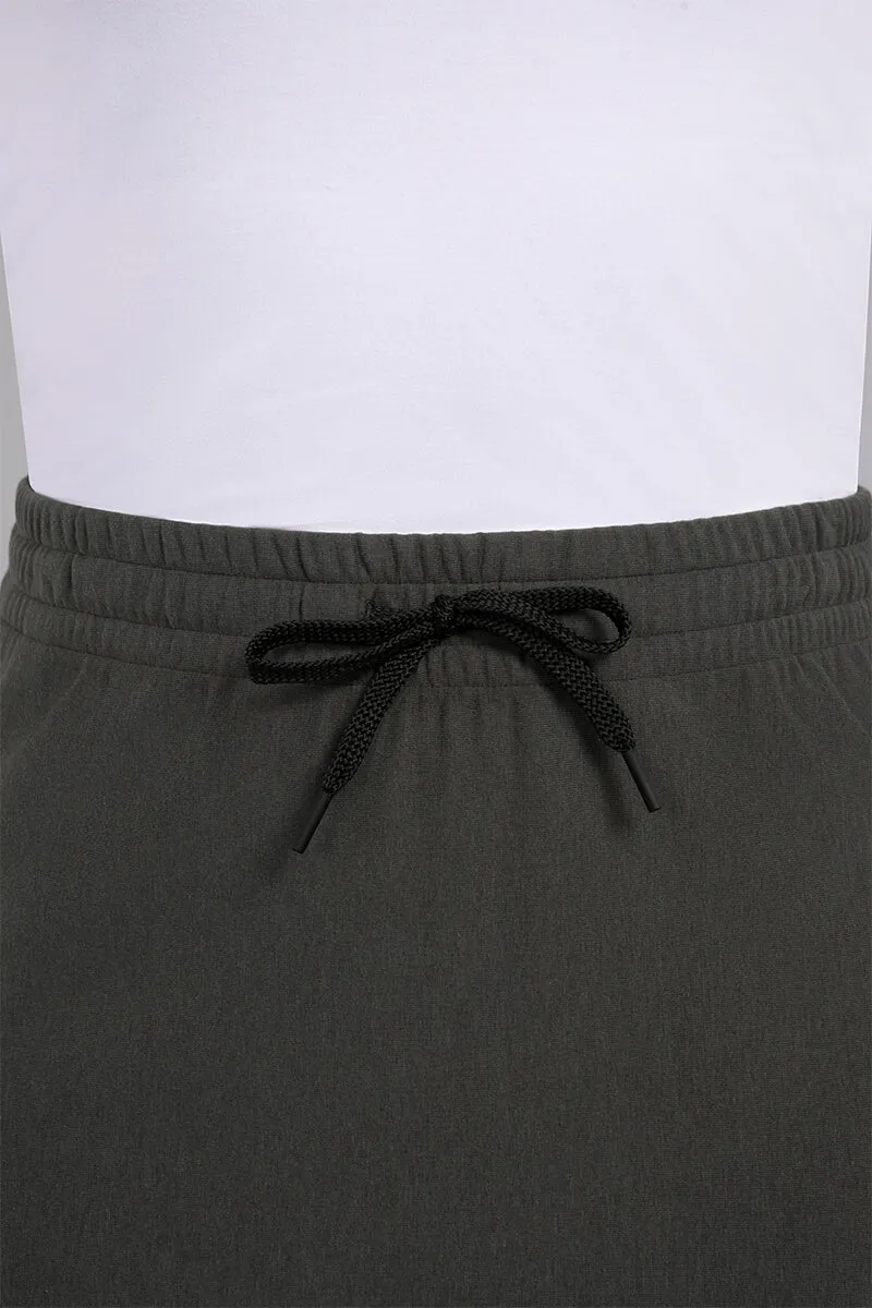 Bamboo Fleece Pleat Hem Skirt | Raven