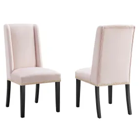 Baron Performance Velvet Dining Chairs - Set of 2 By Modway - EEI-5012 - Pink