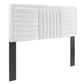 Believe Channel Tufted Performance Velvet Twin Headboard By Modway - MOD-6664 - White