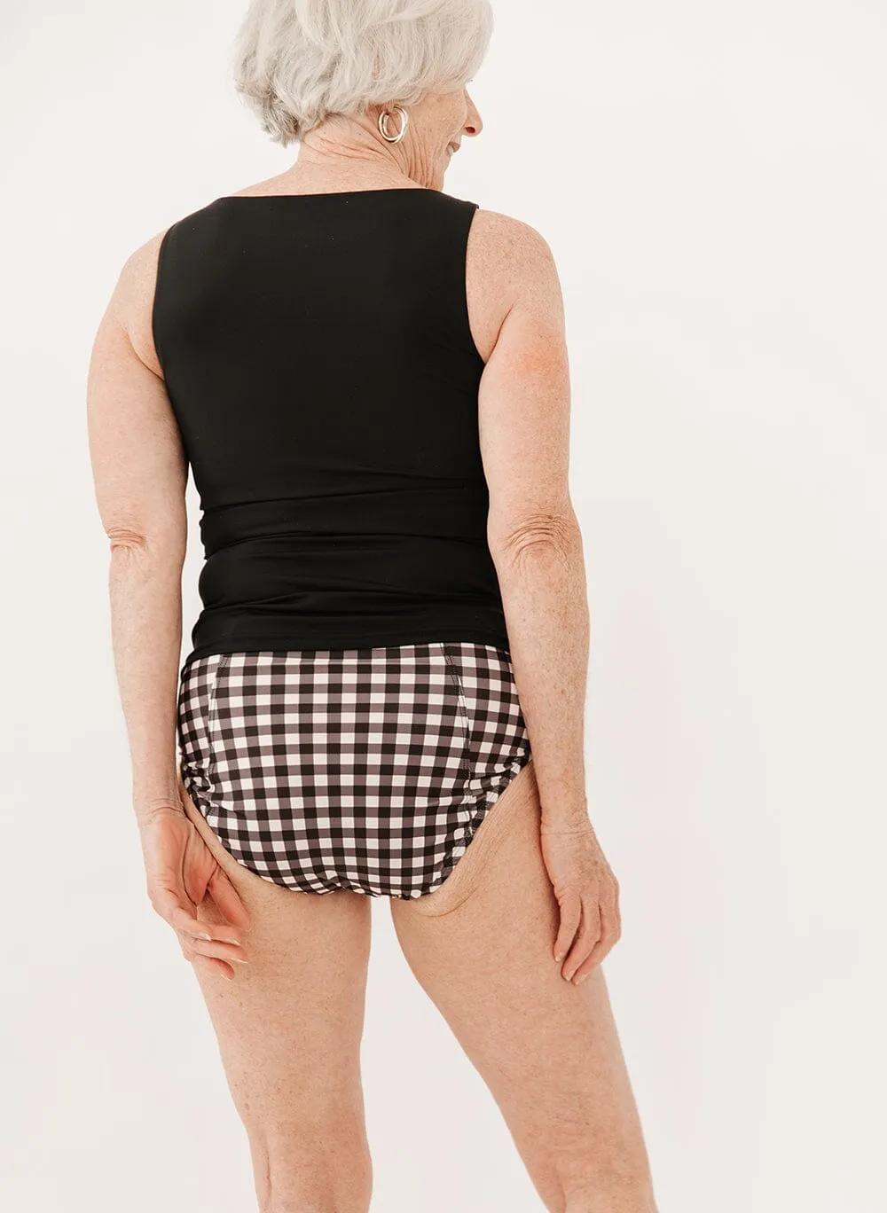 Black Gingham High-Waist Bottoms