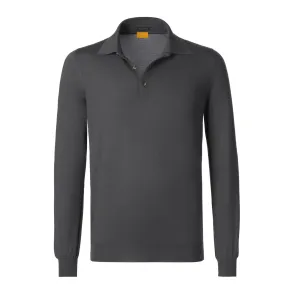 Cashmere and Silk-Blend Long Sleeve Polo Shirt