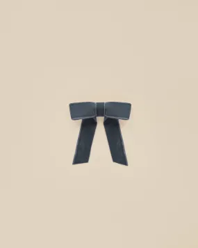 clip velvet bow - midnight