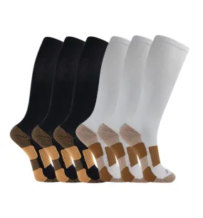 Copper Bamboo Cushion Everyday Compression Socks (15-20mmHg) - 6 Pack