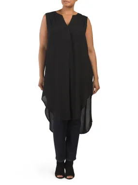 CUPIO Plus Sleeveless Split Neck Tunic