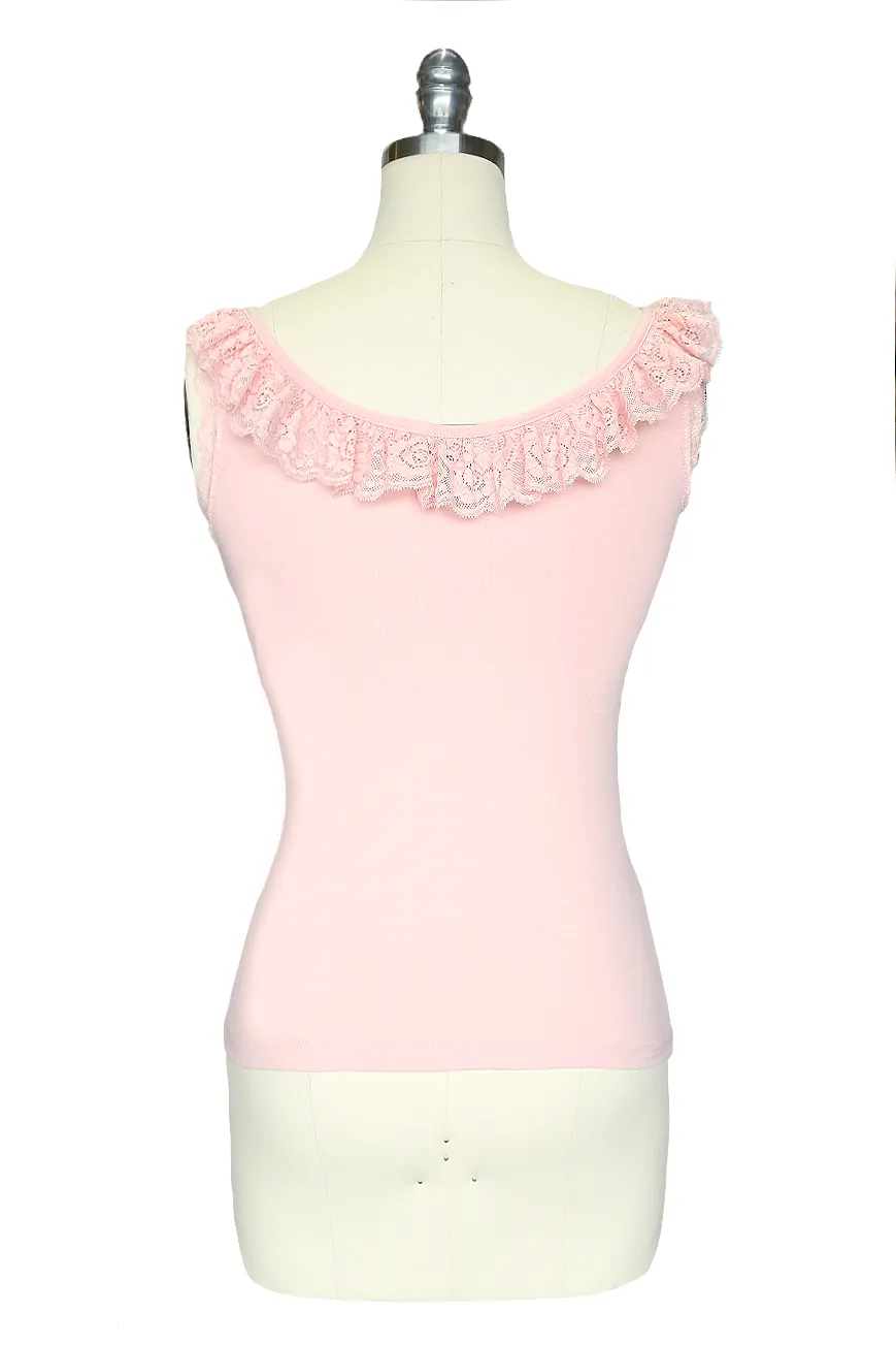 D'Amour Madam Ruffle Singlet (Dusty Pink)