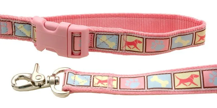 Dog Motif Pastel Narrow 5' Lead