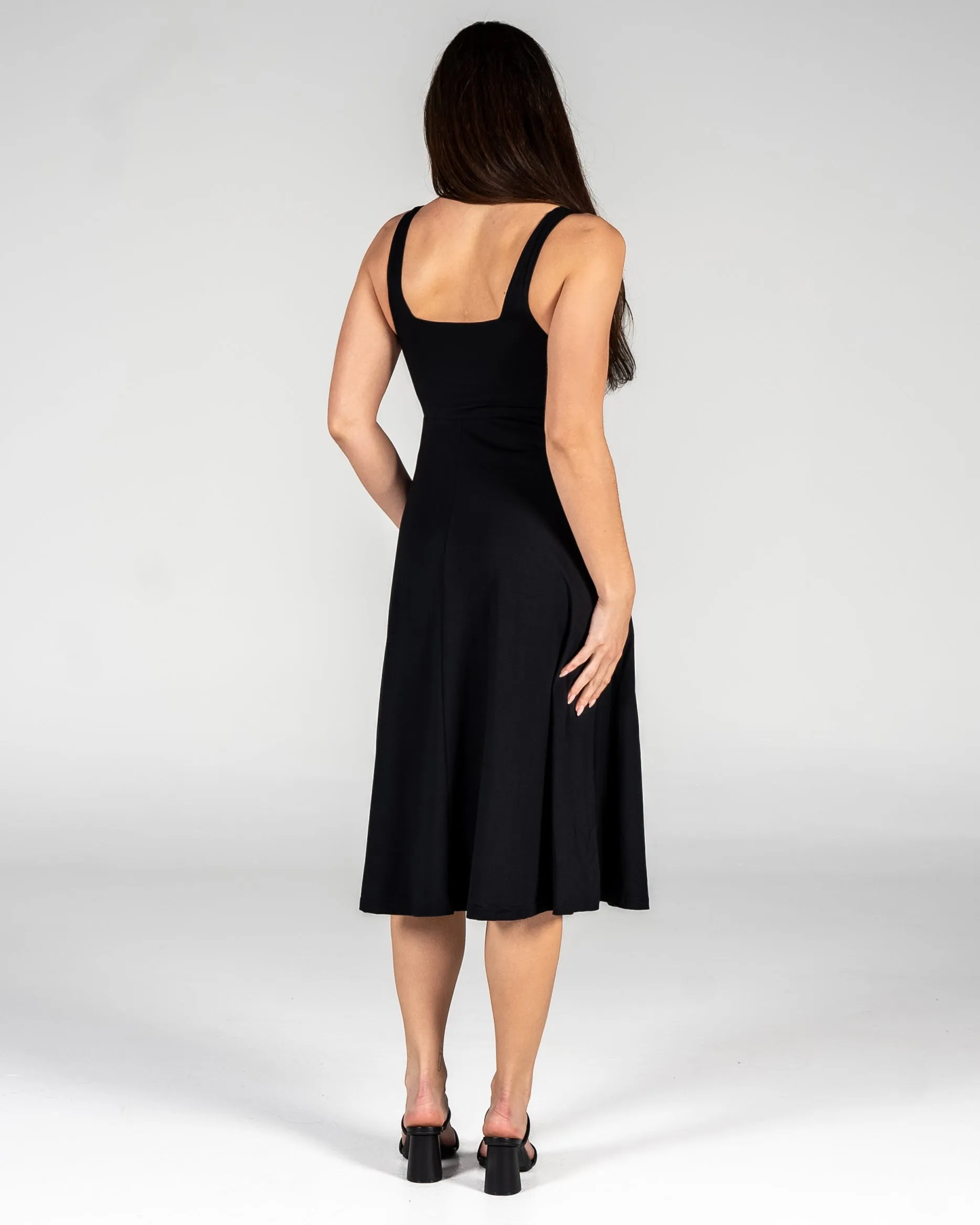 Empire Midi Dress - Black