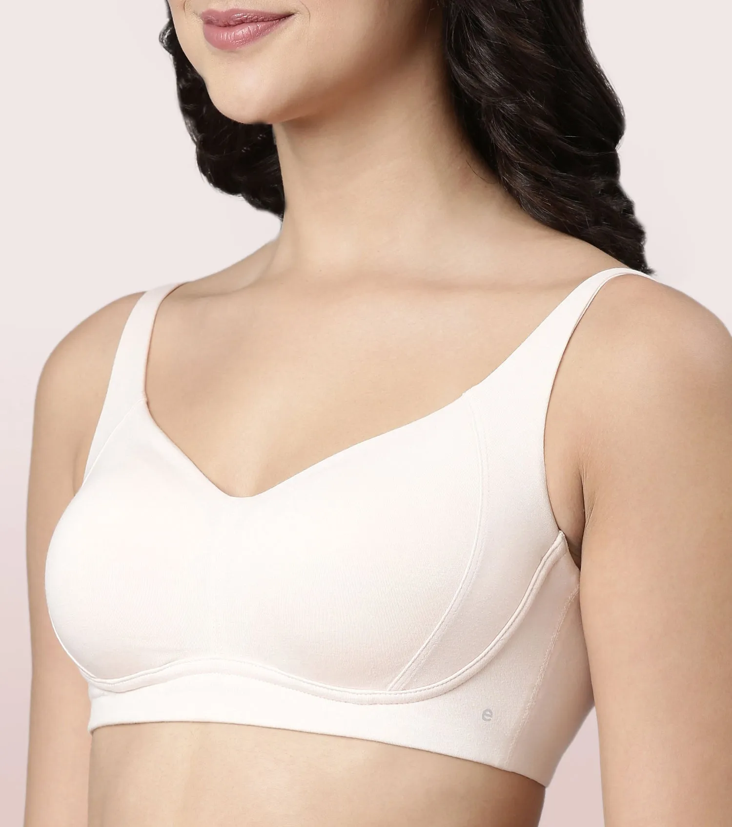 Enamor BambooBliss A077 Ultimate Softness Innovation Bamboo Cotton Full Support T-shirt Bra for Women- High Coverage, Padded and Wirefree