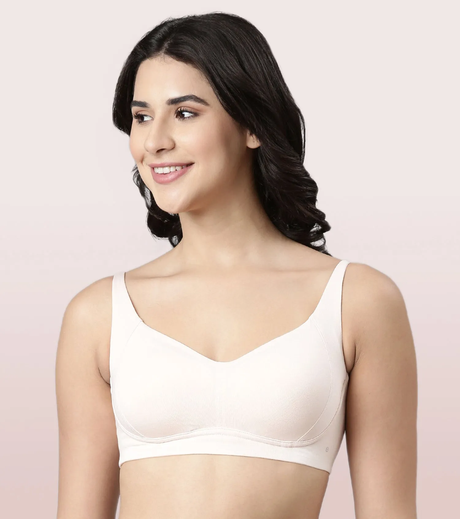 Enamor BambooBliss A077 Ultimate Softness Innovation Bamboo Cotton Full Support T-shirt Bra for Women- High Coverage, Padded and Wirefree