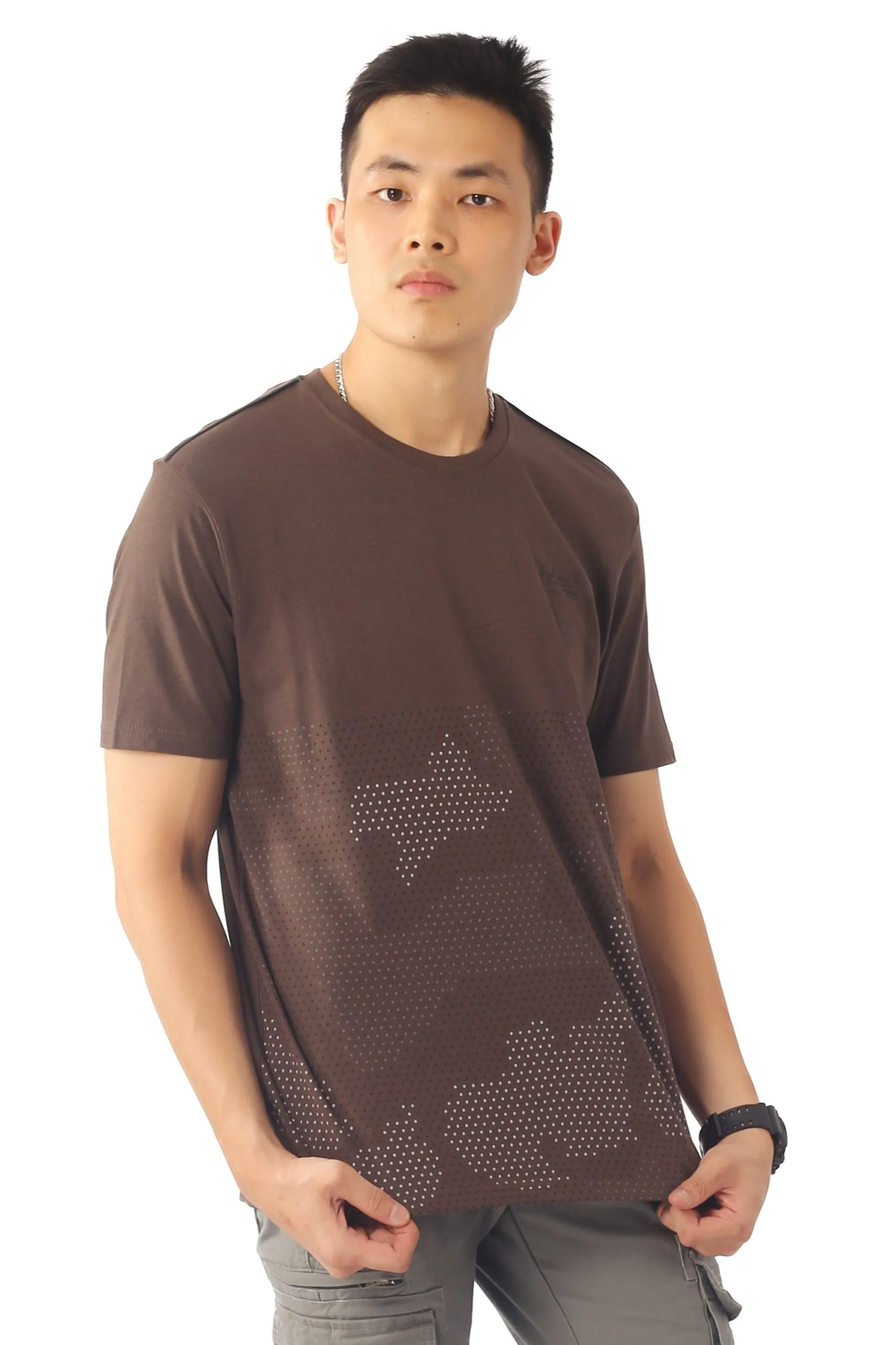 EXHAUST SHORT SLEEVE ROUND NECK T-SHIRT [FREE CUT] 1688