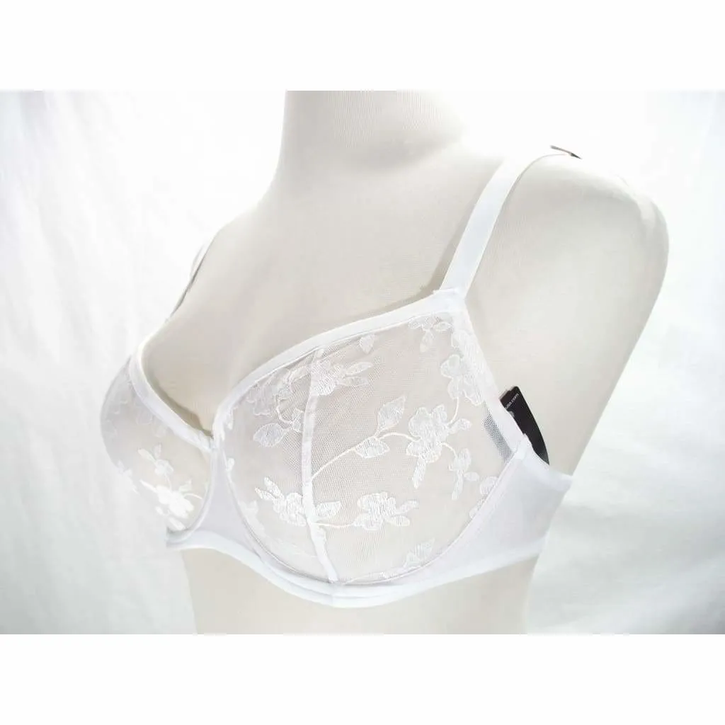 Felina 190013 Sabrina Semi Sheer Lace Demi Underwire Bra 36C White