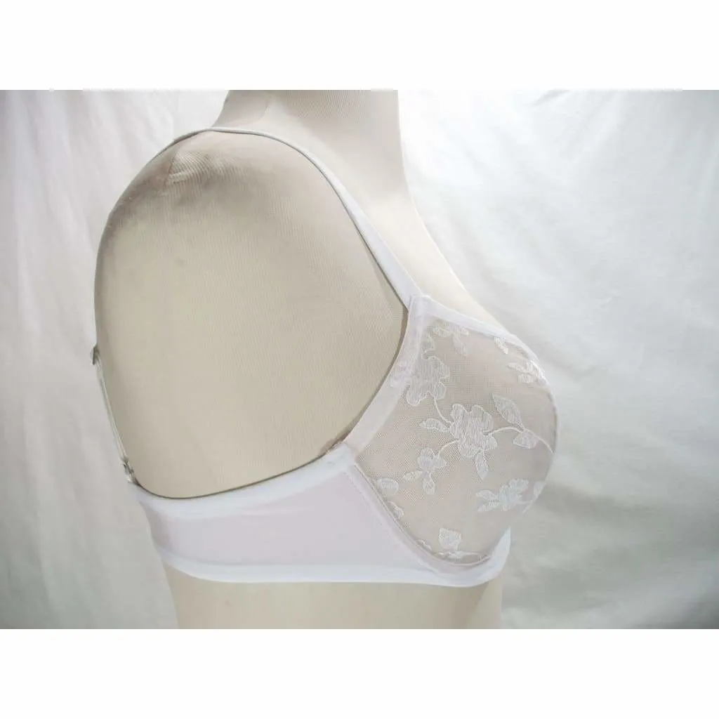 Felina 190013 Sabrina Semi Sheer Lace Demi Underwire Bra 36C White