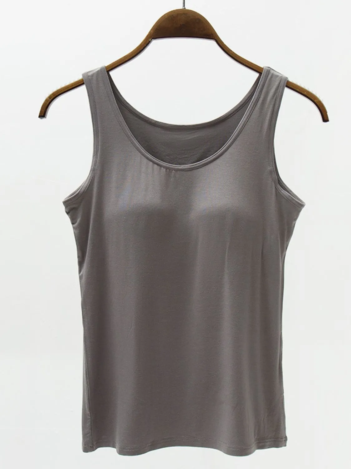 Full Size Wide Strap Modal Tank with Bra