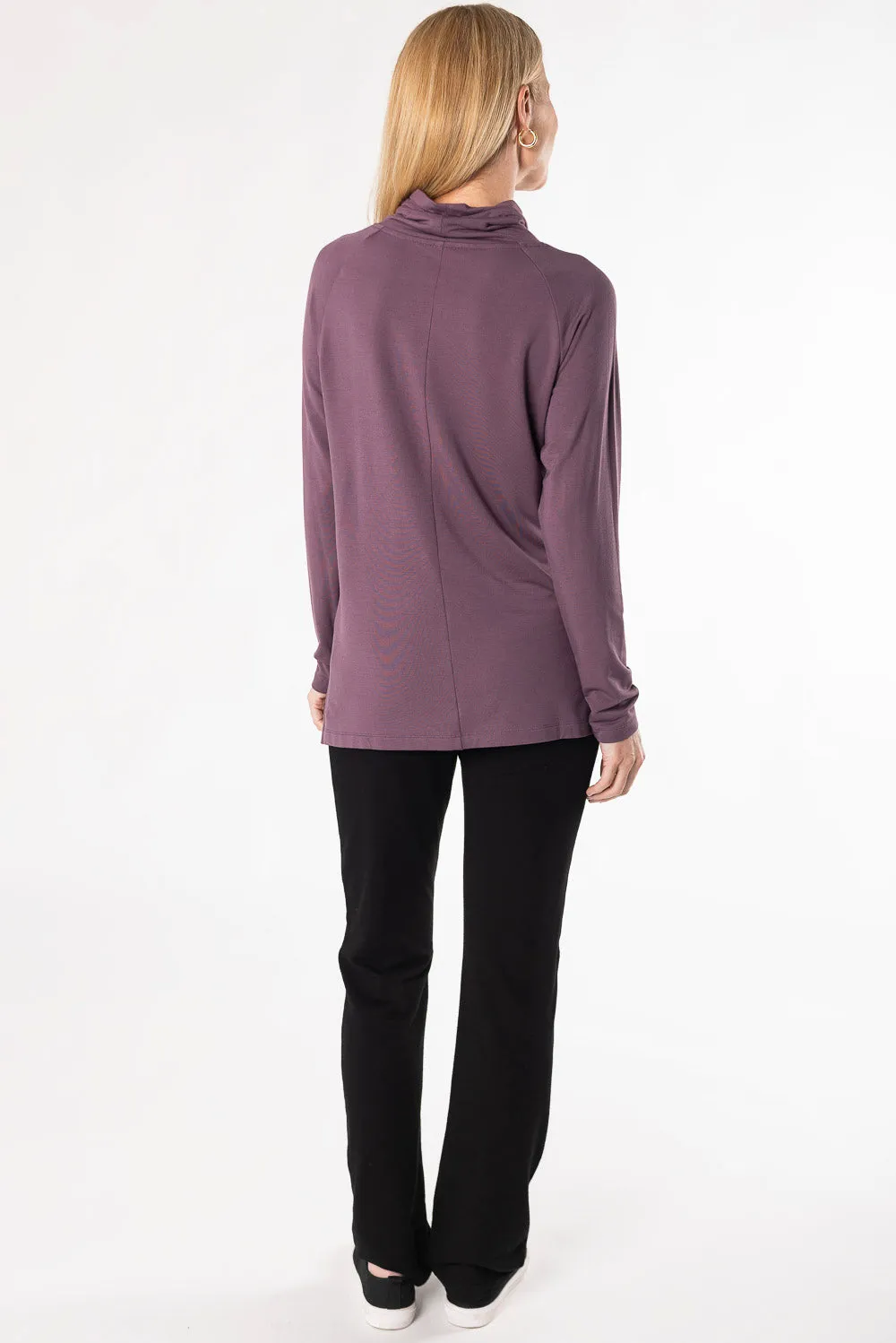 Iris Shawl Collar Bamboo Tunic - Mauve