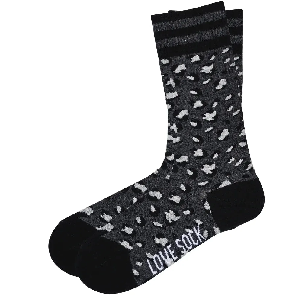 Jaguar animal print fun patterned organic novelty crew socks for women