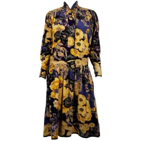 Kenzo Purple Velvet Floral Dress