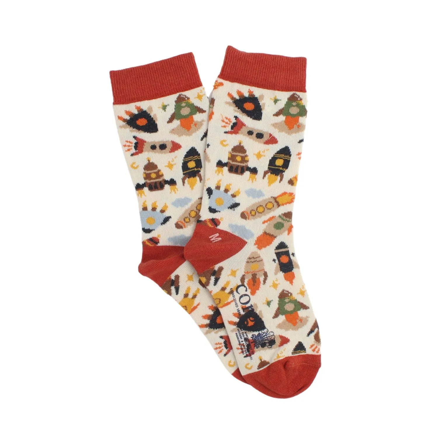 Kids Space Rocket Cotton Socks