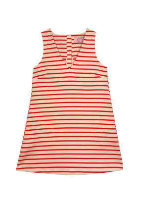 Le V Mod Dress - Tangerine Stripe Knit