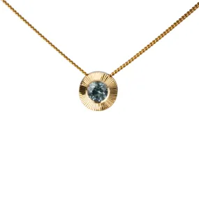 Light Green Montana Sapphire Medium Aurora Necklace in Yellow Gold