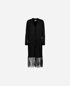 Mantel aus Cashmere-Mischung in Schwarz