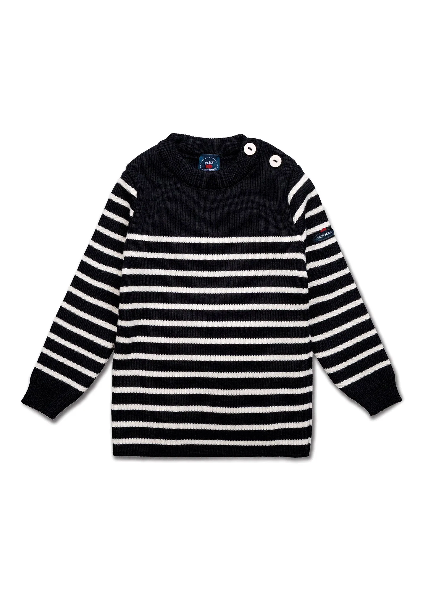 Moussaillon striped sailor jumper for babies - in blended wool (NAVY/ECUME)