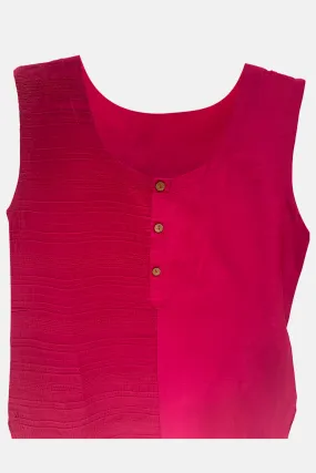 Mythri Women's Sleeveless Short top with Round Neck  - Pink - E004