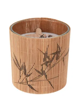 Natural Bamboo Wrapped Candle - Sandalwood Scent