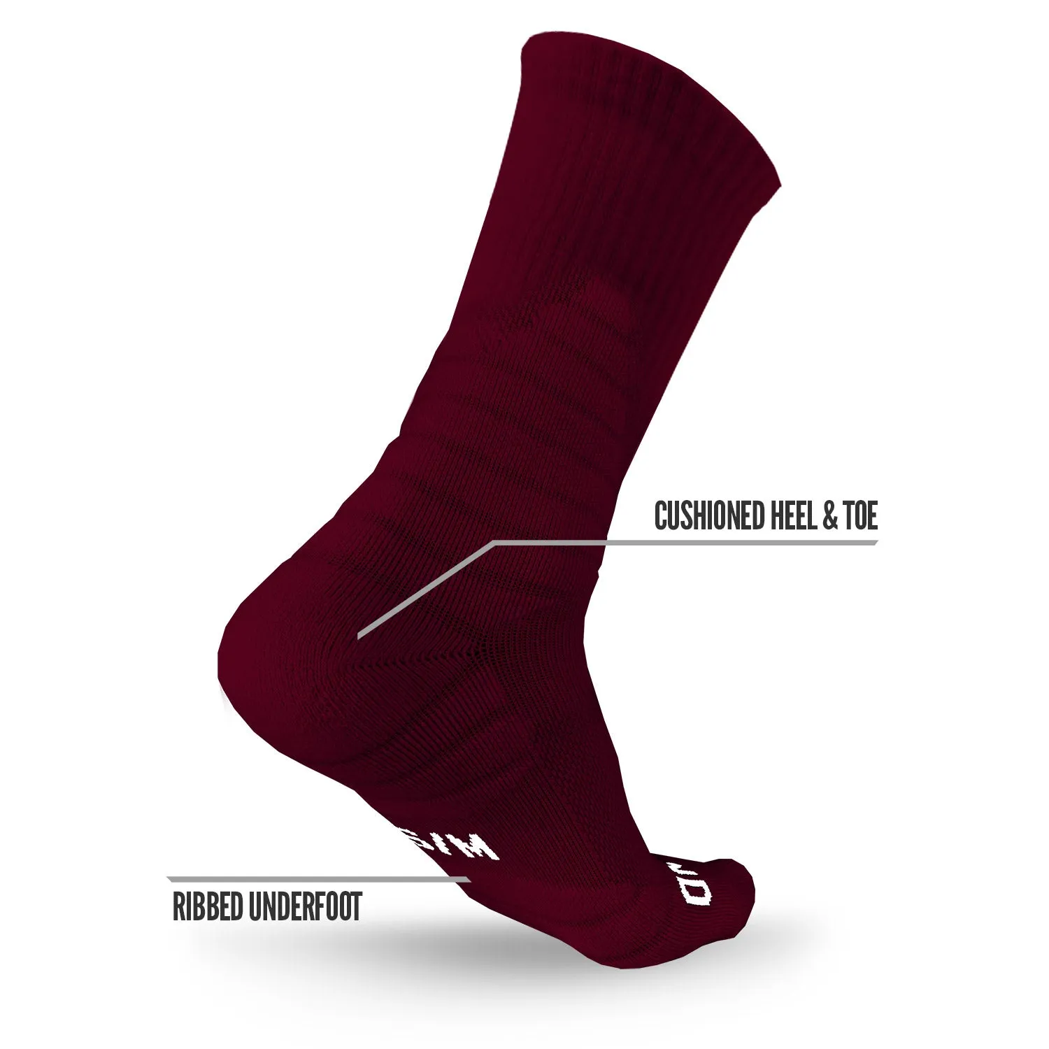 NXTRND Crew Socks Maroon (3-Pairs)