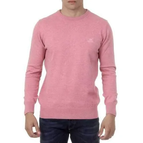 Pink L Ufford & Suffolk Polo Club Mens Sweater Long Sleeves Round Neck PULLRUS100 PINK