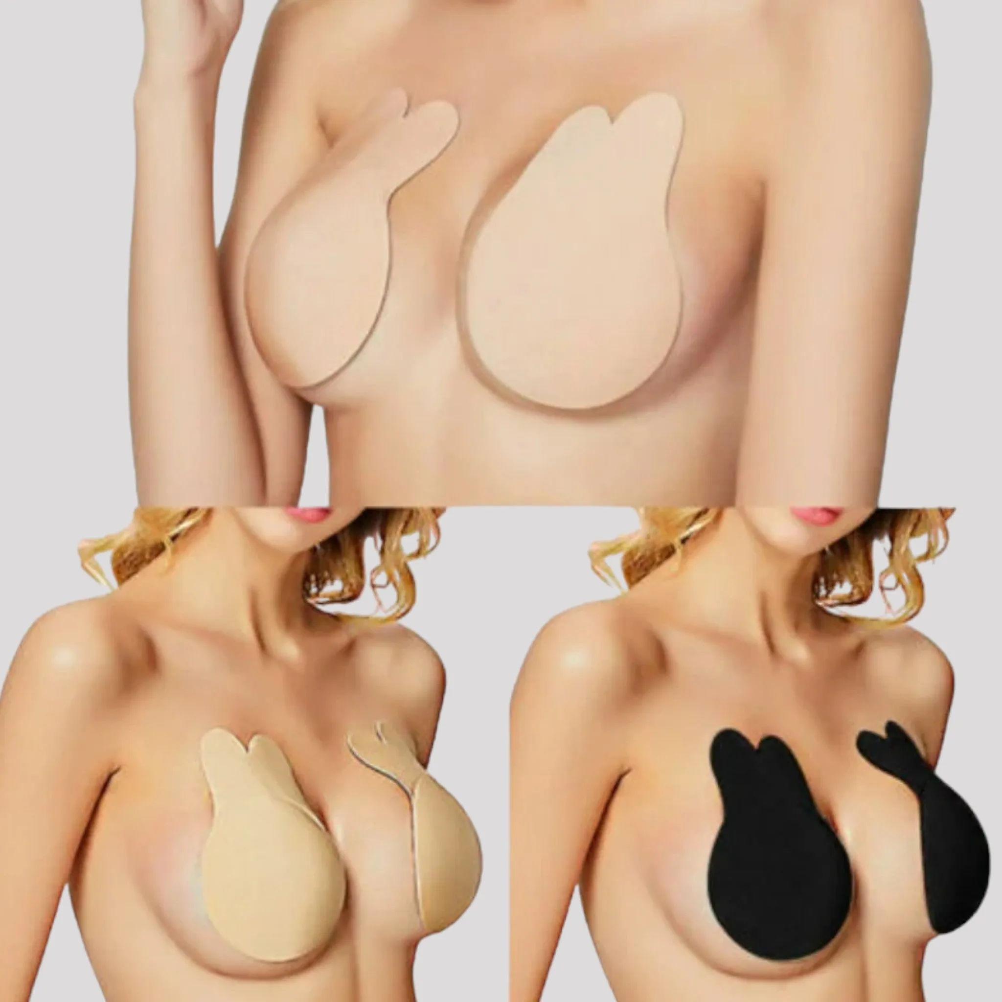 Reusable Self Adhesive Rabbit Ear Nipple Cover with Lift Ability