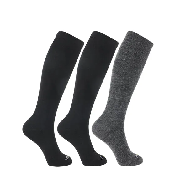 Rich Merino Wool Everyday Compression Socks (15-20mmHg) - Cushion - 3 Pack