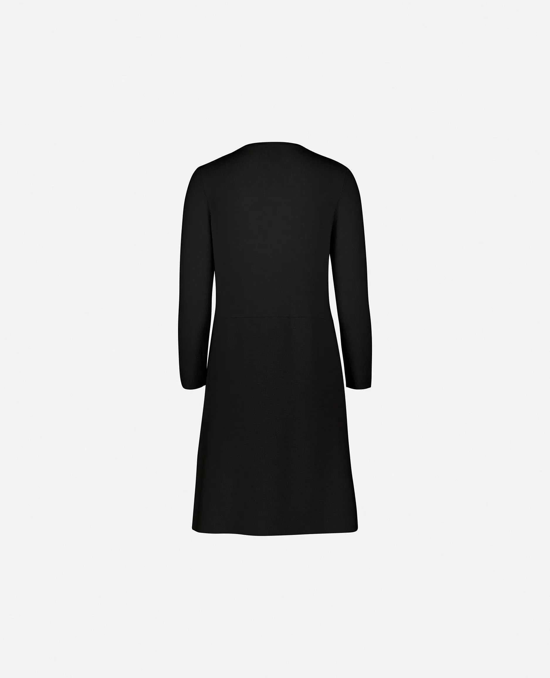 Rundhals Kleid aus Cashmere-Mischung in Schwarz