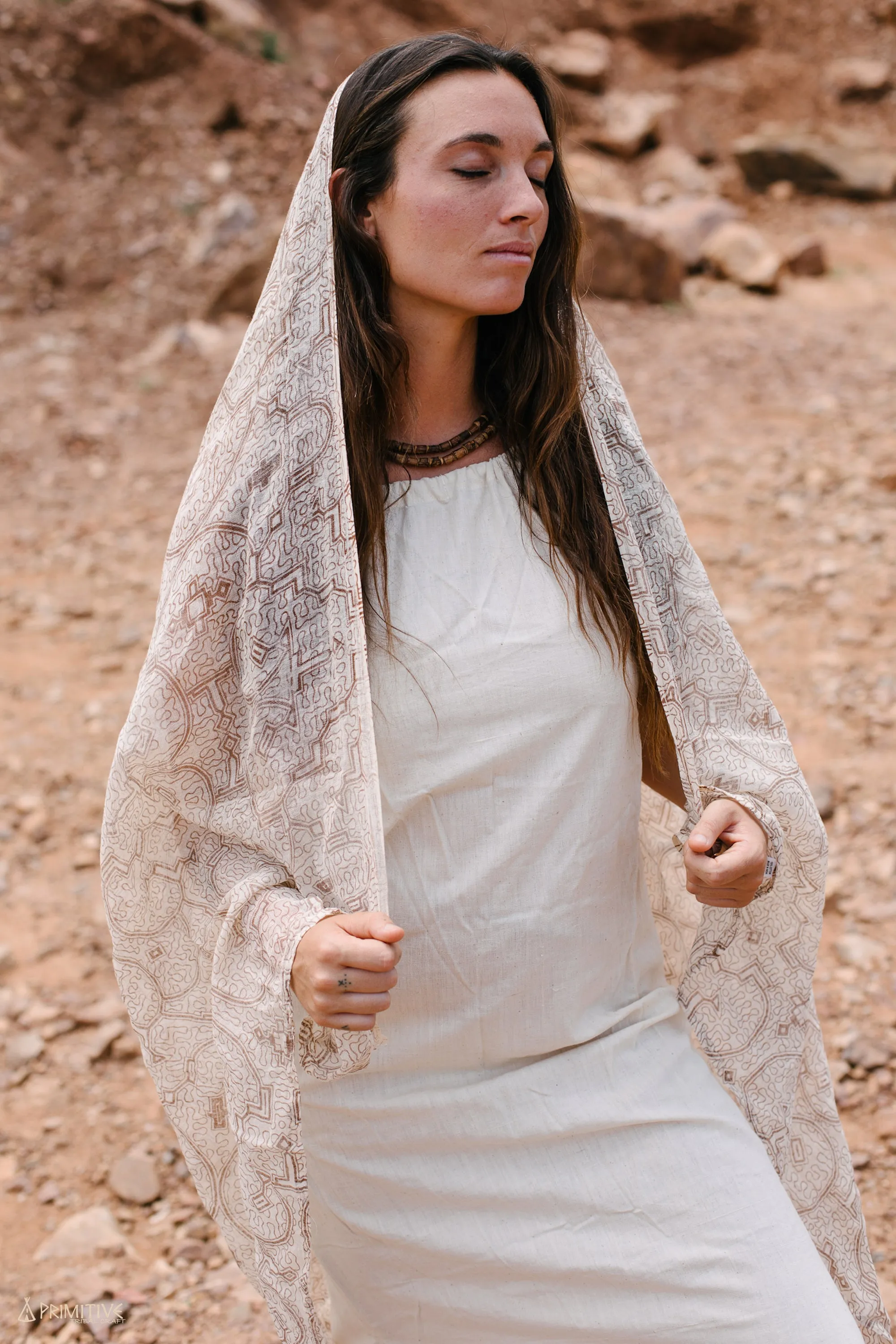 Shipibo Tribal Shawl ⋗⋗ Thin Linen Shawl