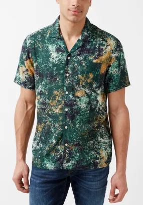 Short Sleeves Siman Green Printed Shirt - BM23950