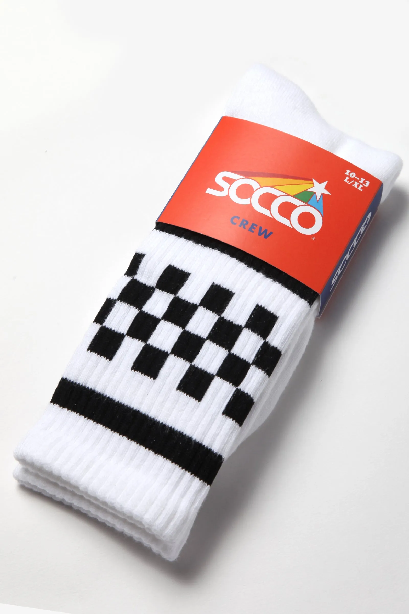 Socco - Checkerboard Crew Socks - Black/White