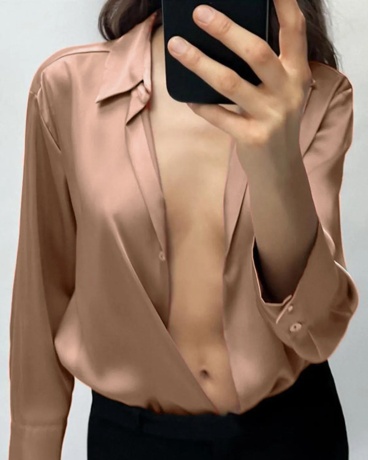 SOLID SATIN SHIRT